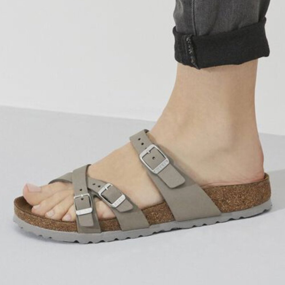 Birkenstock Women's Franca Soft Footbed Nubuck Leather - Dove Gray